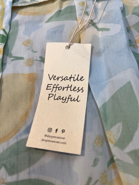 Moss Rose NWT Lemon Print Chiffon Kimono Beach Cover Up One Size Yellow - Picture 10 of 16